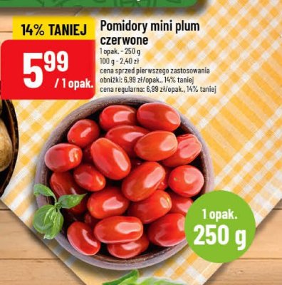 Pomidory mini plum czerwone promocja w POLOmarket