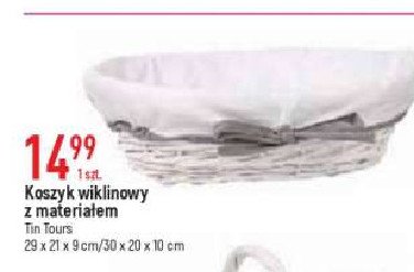 Koszyk wiklinowy 30 x 20 x 10 cm Tin tours promocja