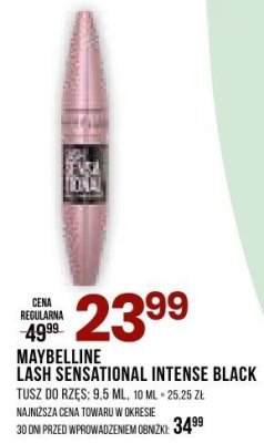 Tusz Maybelline Lash Sensational Intense Black promocja w Drogerie Natura