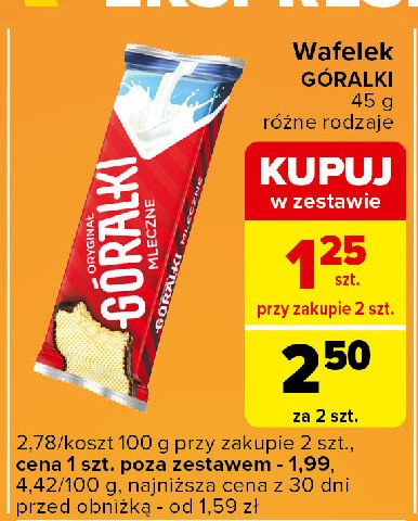 Wafelek mleczny Góralki promocja w Carrefour Express