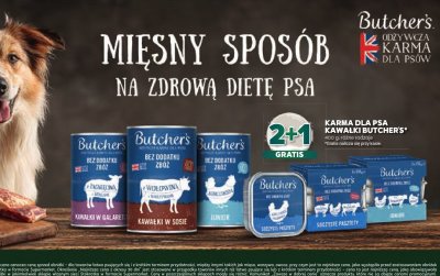Karma dla psa Butchers różne rodzaje (Jagnięcina, Wołowina, Kurczak) promocja w Stokrotka