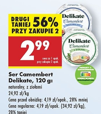 Ser camembert z zio艂ami Delikate promocja