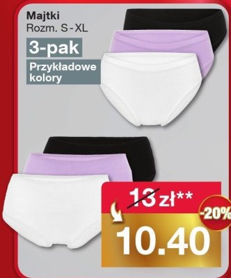Majtki damskie 3-pak różne kolory promocja w Woolworth