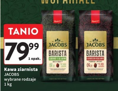 Kawa ziarnista JACOBS Barista, wybrane rodzaje, 1 kg promocja w Intermarche