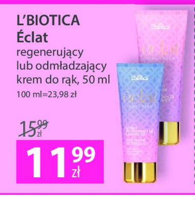 Odmładzająco-rozjaśniający krem do rąk L'biotica eclat hand cream promocja