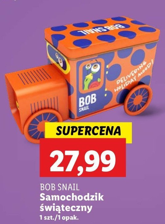 Samochodzik świąteczny Bob snail promocja