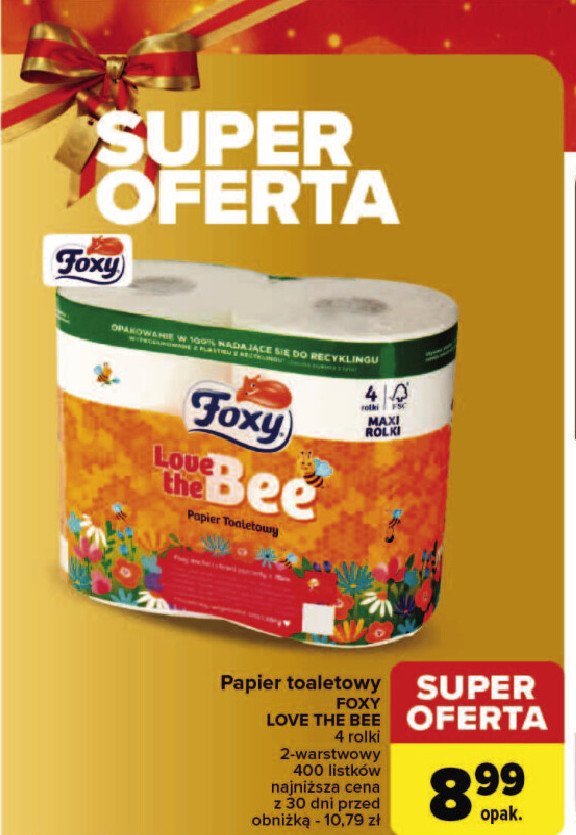 Papier toaletowy Foxy love the bee promocja