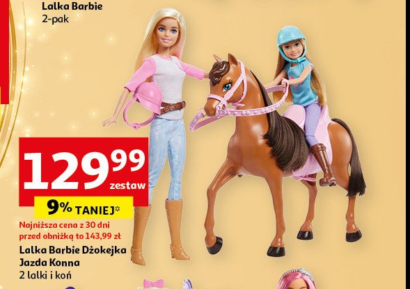 Lalka cmp27 barbie dżokejka i koń Mattel promocja w Auchan