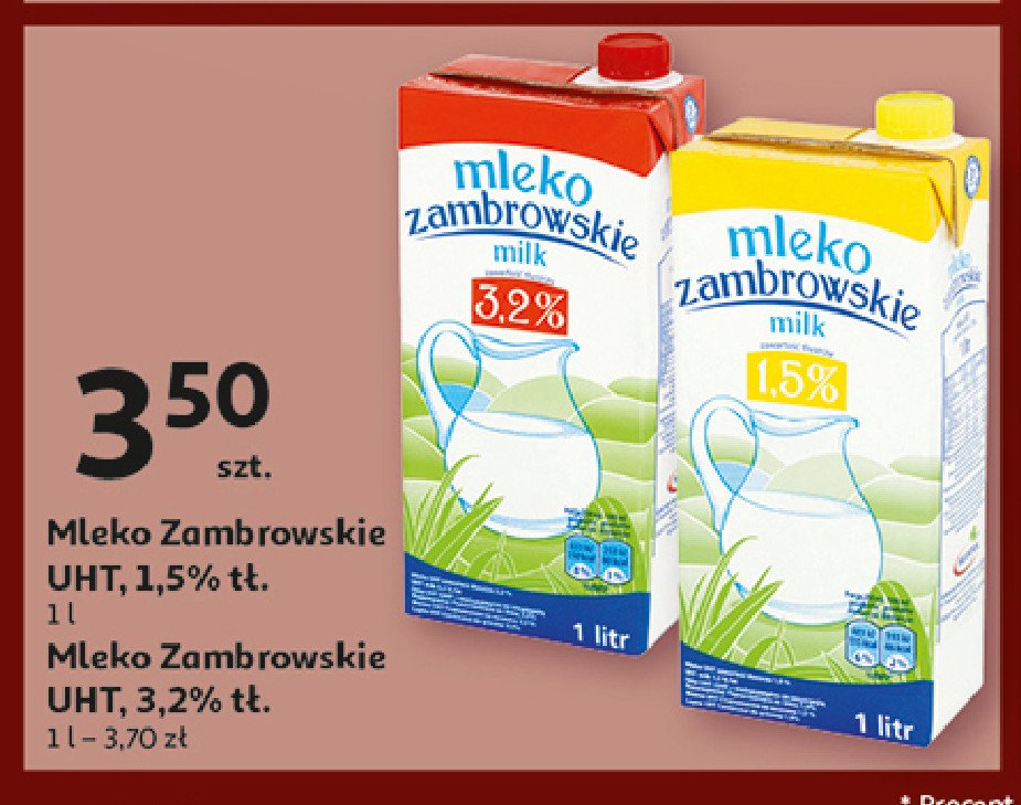 Mleko 1.5% Mlekpol zambrowskie promocja w Auchan