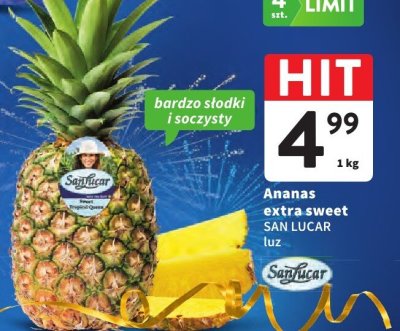 Ananas extra sweet SAN LUCAR luz 1 kg promocja w Intermarche