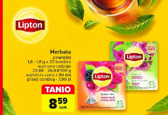 Herbatka infusion forest fruits Lipton bio promocja