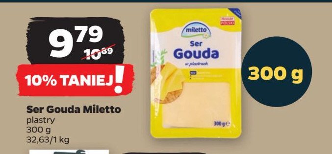 Ser gouda plastry Miletto promocja