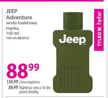 Woda toaletowa Jeep adventure promocja w Hebe