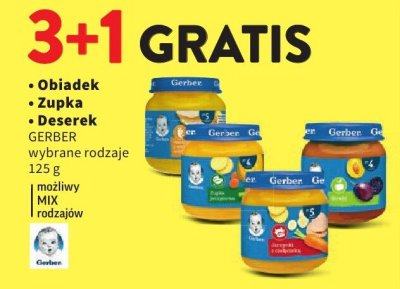 Obiadek, zupka, deserek GERBER wybrane rodzaje promocja w Intermarche