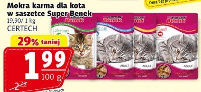 Mokra karma dla kota w saszetce Super Benek promocja w Prim Market