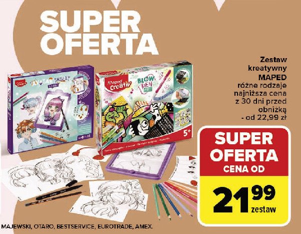 Tablica do odrysowywania MAPED CREATIV promocja w Carrefour