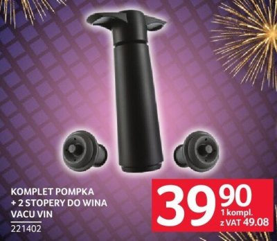 Komplet pompka + 2 stopery Vacu Vin promocja w Selgros