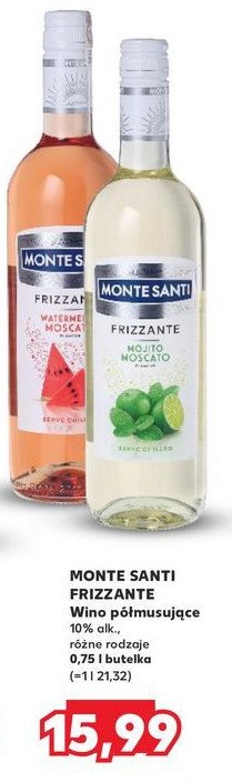 Wino Monte santi frizzante waterlemon moscato promocja w Kaufland