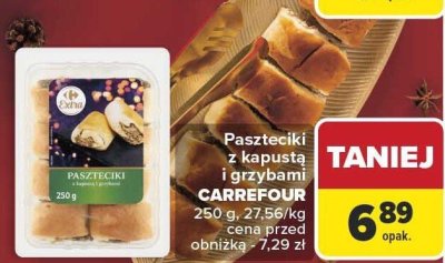 Paszteciki z kapustą i grzybami CARREFOUR 250 g promocja w Carrefour