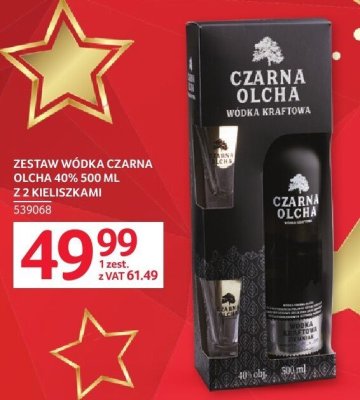 Wódka Czarna Olcha 40% 500 ml z 2 kieliszkami promocja w Selgros