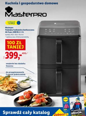 Frytkownica podwójna beztłuszczowa Air Fryer 2400 W 2 x 5 L promocja w Lidl