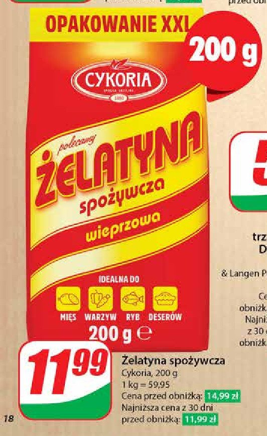 Żelatyna spożywcza wieprzowa Cykoria promocja