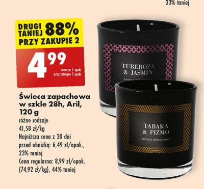 Świeca zapachowa tuberoza & jaśmin Aril promocja