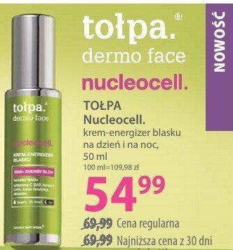 Krem-energizer blasku Tołpa Nucleocell. dermo face na dzień i na noc promocja w Hebe