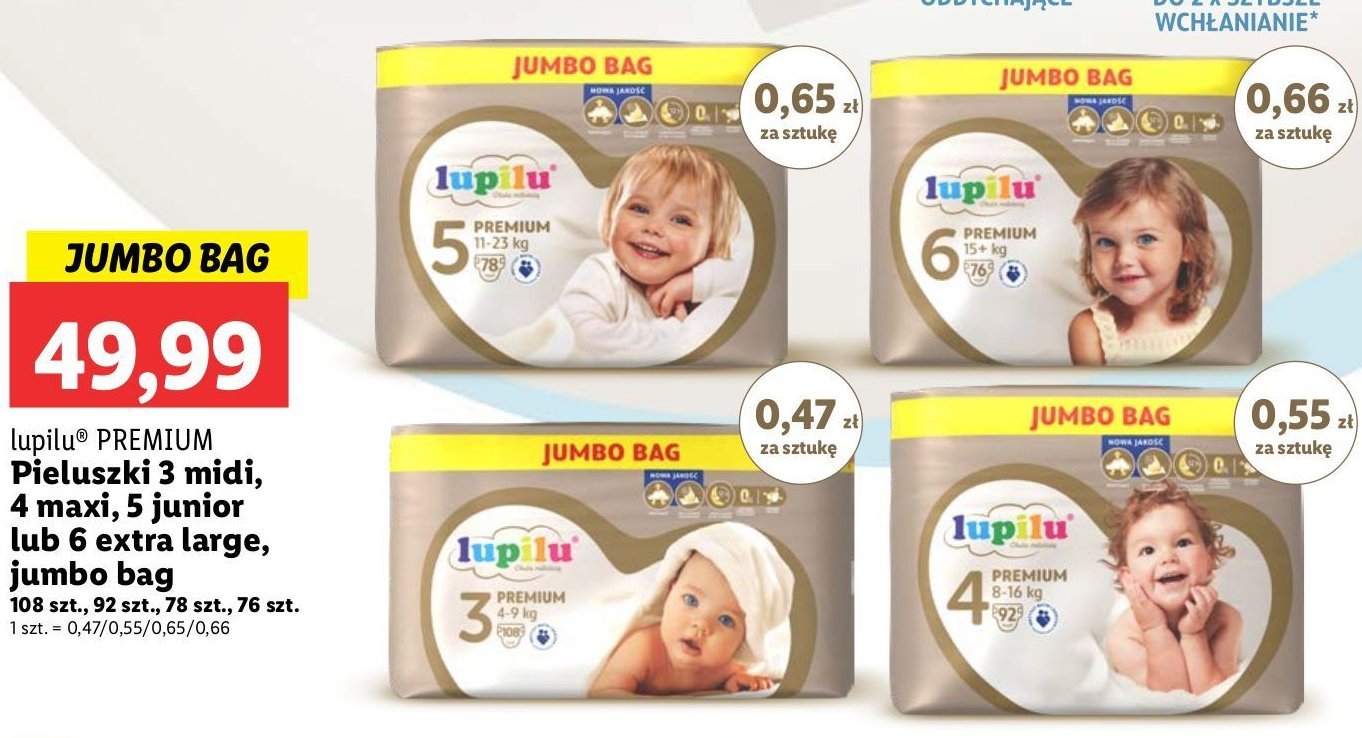 Pieluchy junior 5 Lupilu premium promocja