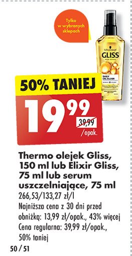 Olejek do włosów Gliss kur daily oil-elixir promocja