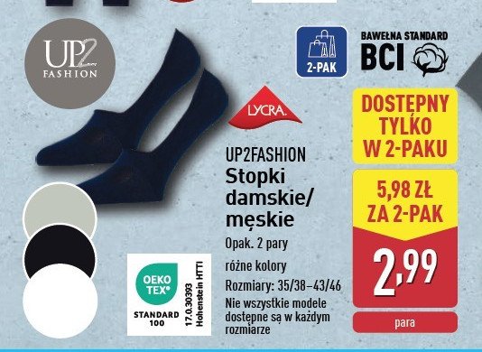 Stopki męskie Up2fashion promocja w Aldi