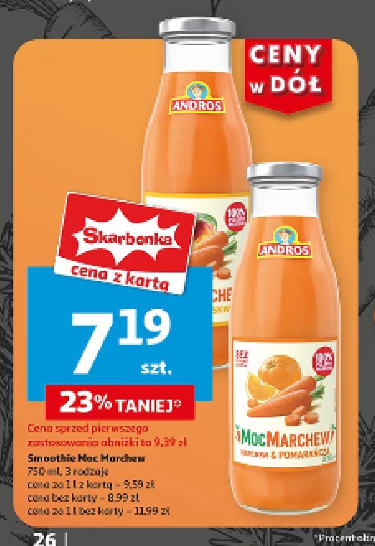 Smoothie marchew-brzoskwinia Andros promocja