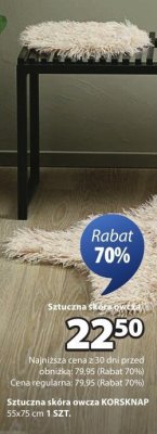 Sztuczna skóra owcza KORSKNAP promocja w Jysk