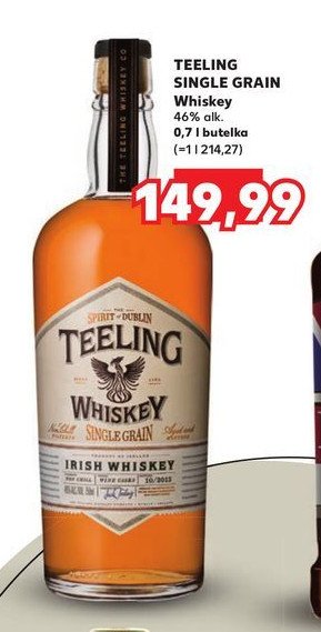 Whiskey TEELING IRISH SINGLE GRAIN promocja w Kaufland