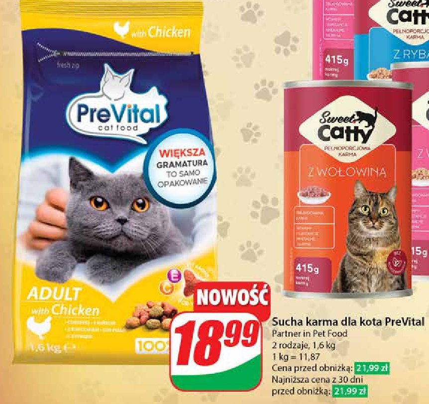 Karma dla kota Prevital sterile promocja