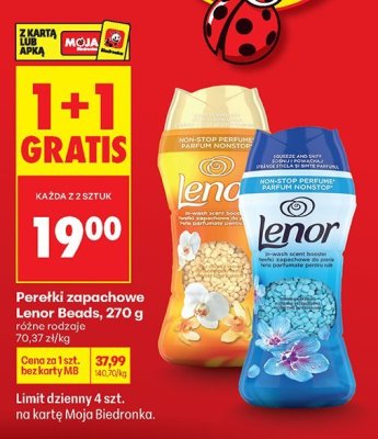Perełki zapachowe Lenor Beads, różne rodzaje 1+1 GRATIS promocja w Biedronka