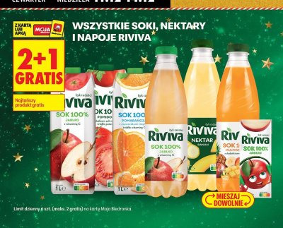 Wszystkie soki, nektary i napoje 2+1 GRATIS promocja w Biedronka