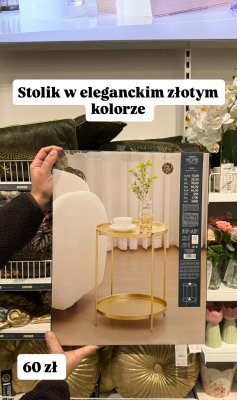Stolik w eleganckim złotym kolorze promocja w Pepco