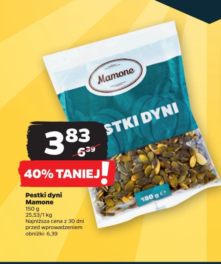 Pestki dyni Mamone promocja w Netto