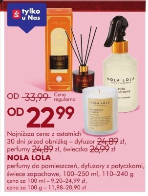 Perfumy NOLA LOLA do pomieszczeń, dyfuzor z patyczkami, świeczka zapachowa 100-240 g promocja w Super-Pharm