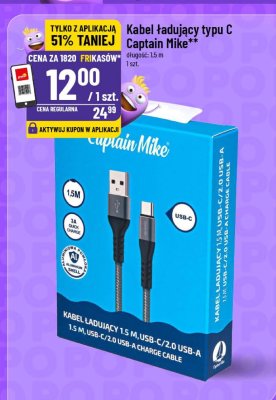 Kabel ładujący typu C Captain Mike promocja w POLOmarket