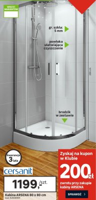 Kabina ARSENA 80 x 80 cm promocja w Leroy Merlin