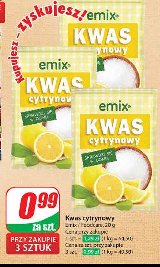 Kwasek cytrynowy Emix promocja