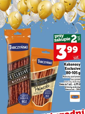 Kabanosy Tarczyński Exclusive Paluszki Drobiowe 80-105g promocja w TOPAZ