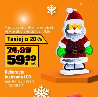Dekoracja lustrzana LED promocja w OBI