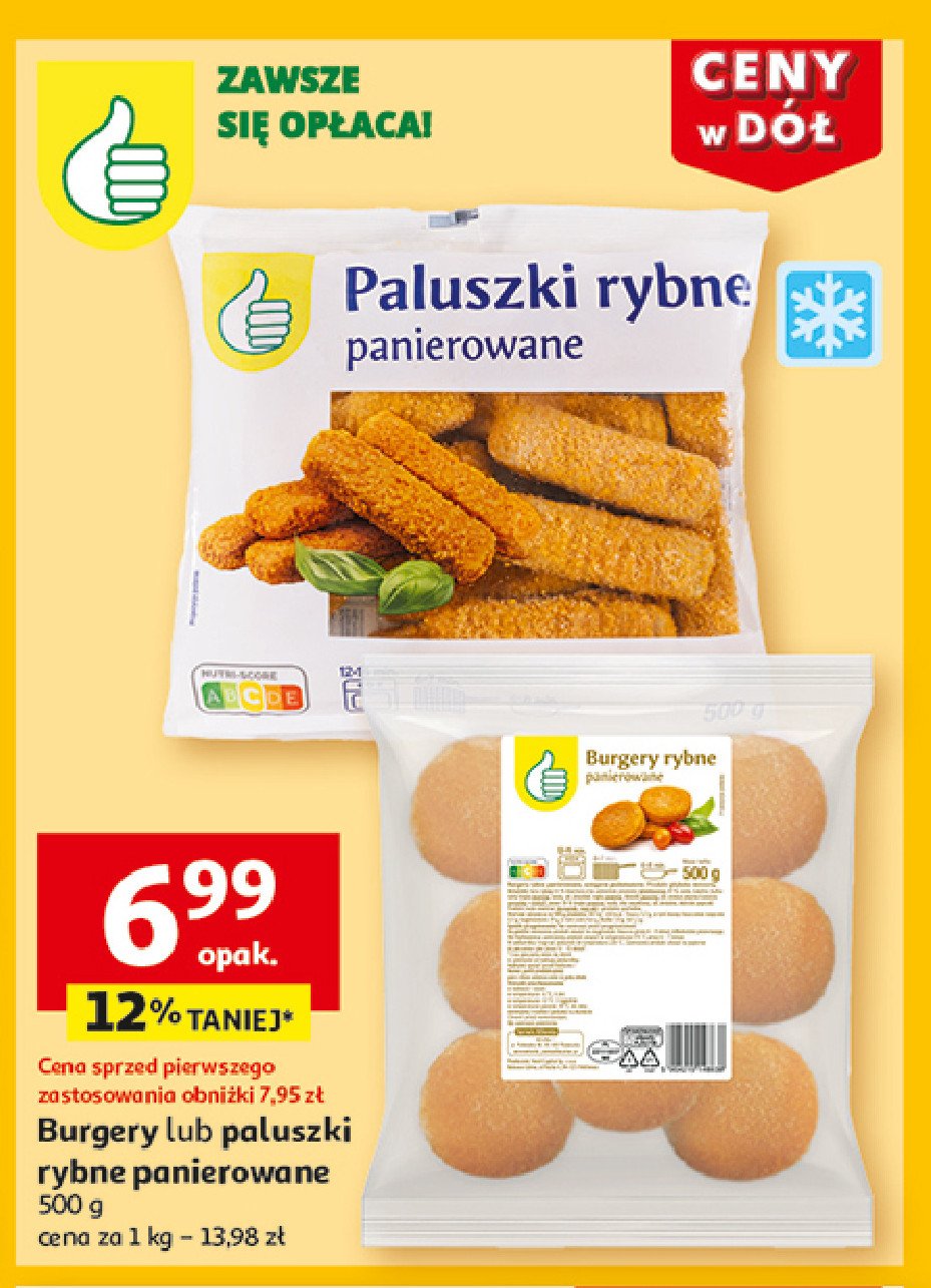 Paluszki rybne Podniesiony kciuk promocja