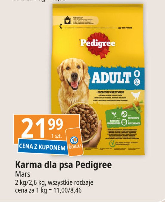 Karma dla psa warzywa drób Pedigree vital promocja