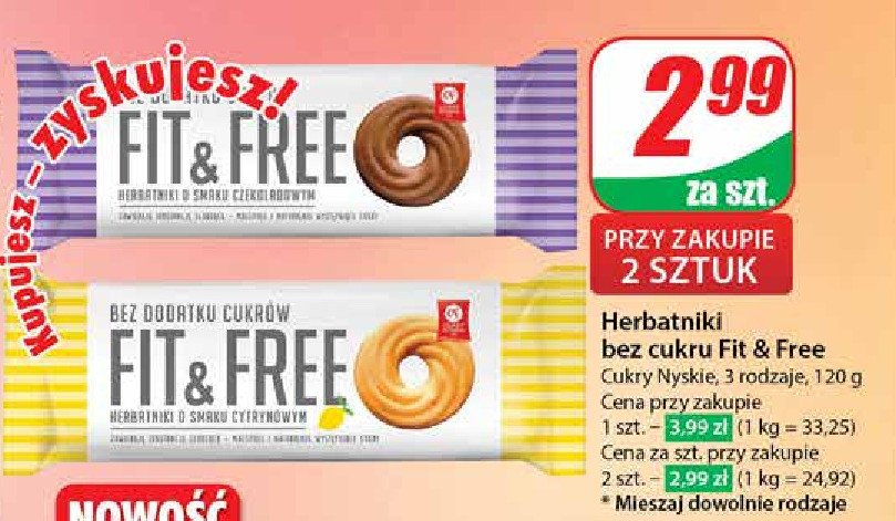 Herbatniki cytrynowe Cukry nyskie fit&free promocja