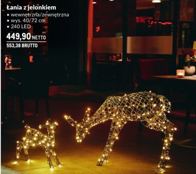 Dekoracja świąteczna Łania z jelonkiem wewnętrzna/zewnętrzna promocja w Makro