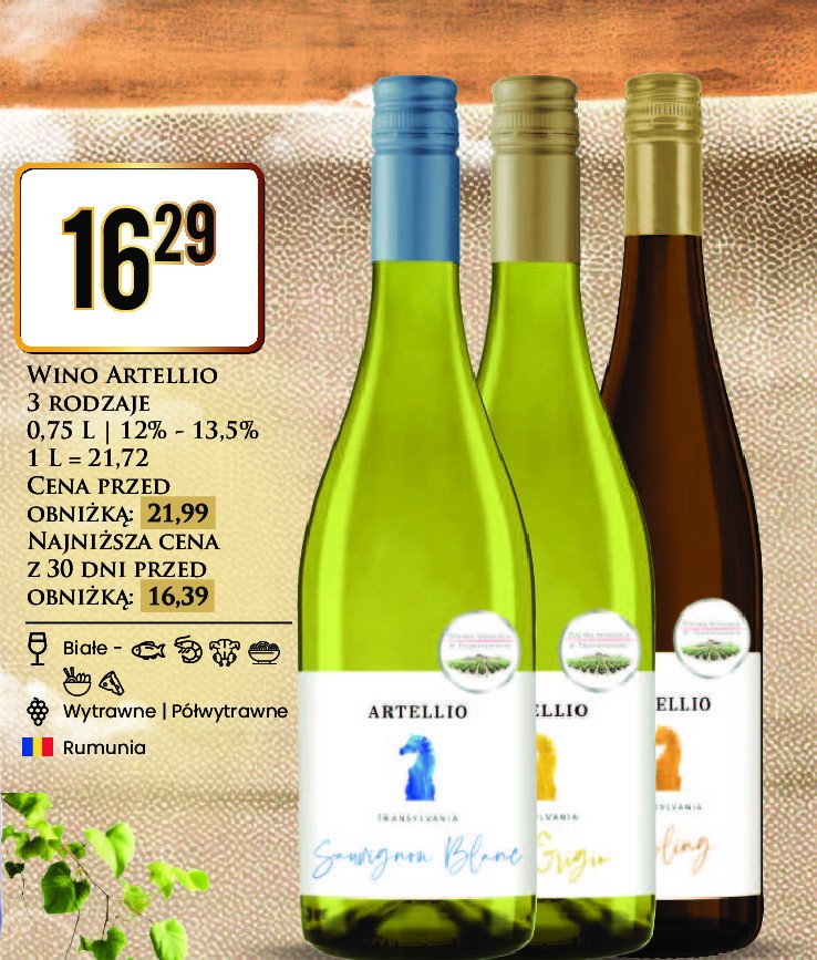 Wino Artellio riesling promocja w Dino